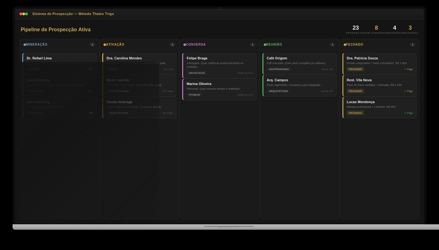 Sistema de Prospecção - Pipeline de prospecção ativa